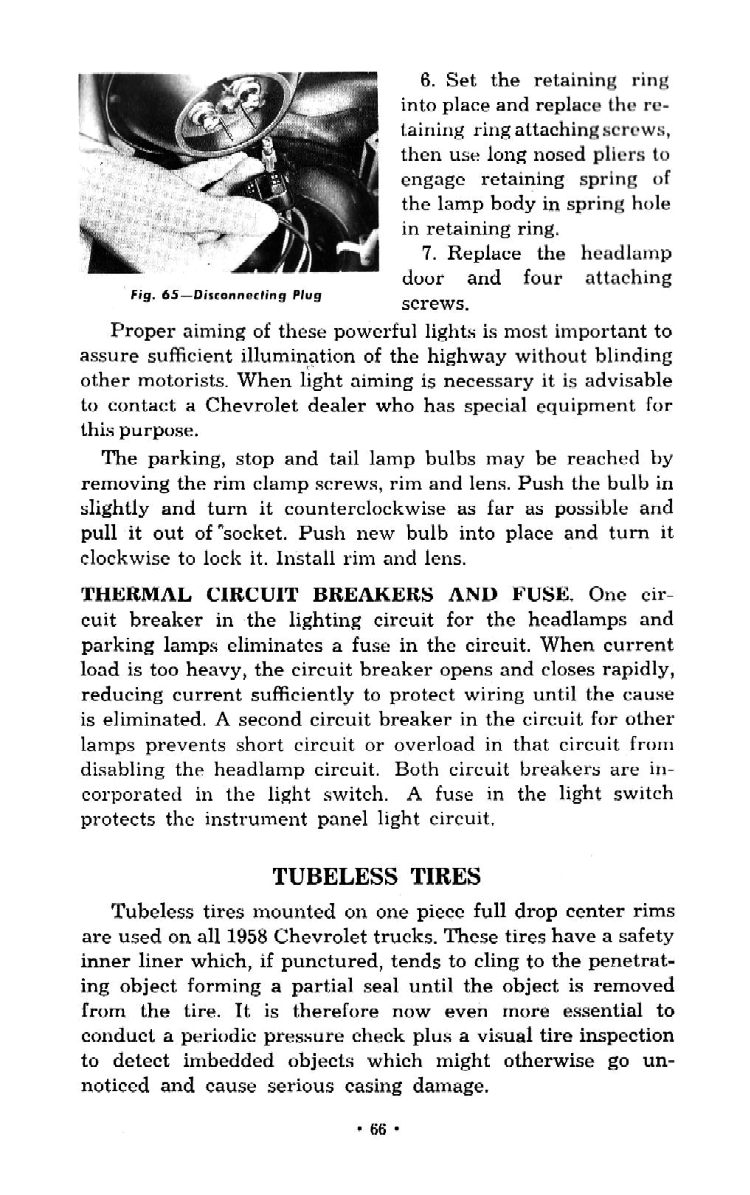 1959 Chevrolet Truck Operators Manual Page 7